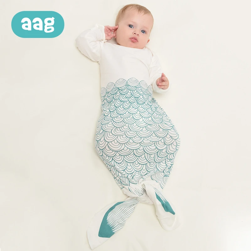 

AAG 0-6M Envelope Baby Sleeping Bag Cotton Baby Shark Zipper Sleepsacks Swaddle Envelope for Discharge Newborns Anti-fright 30