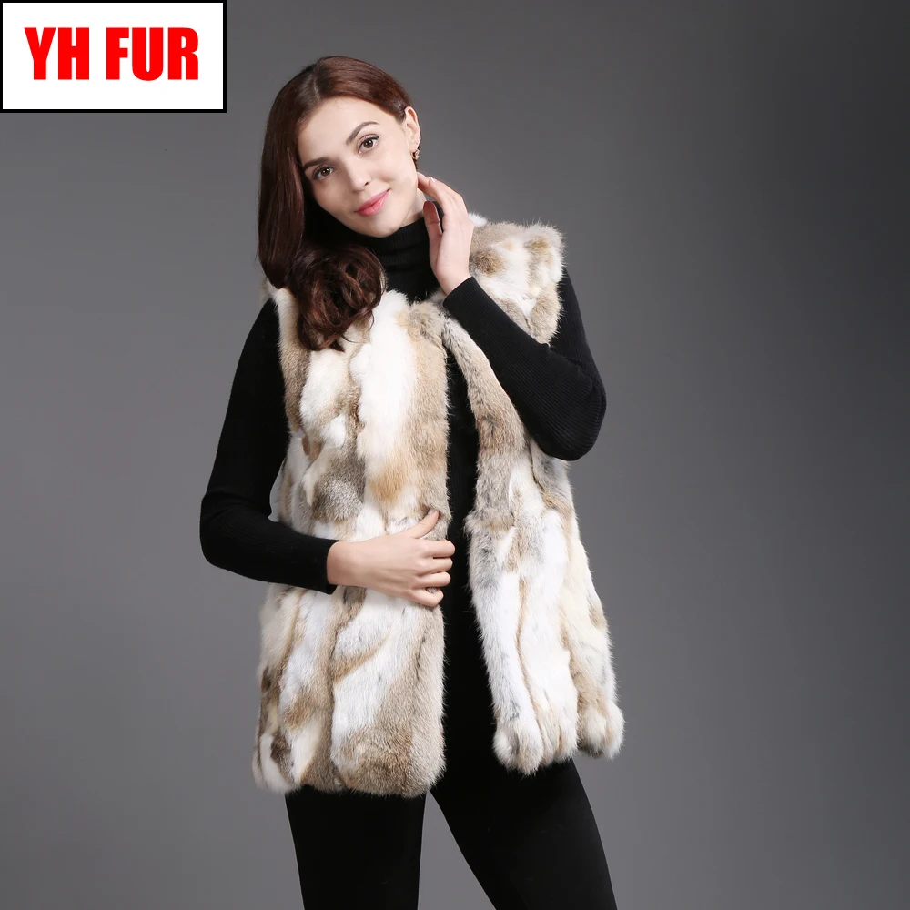 

Hot Sale Female Real Rabbit Fur Vest Women 100% Natural Fur Sleeveless Coat 2019 New Fashion Winter Warm Real Rabbit Fur Gilet