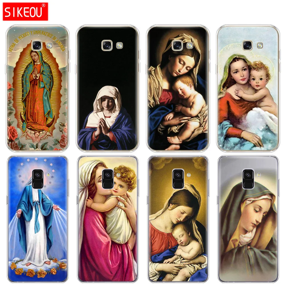 SIKEOU Virgin Mary Christian Christmas Silicone phone case cover for Samsung Galaxy A8 2018 A3 A310 A5 A510 A7 2016 2017 | Мобильные