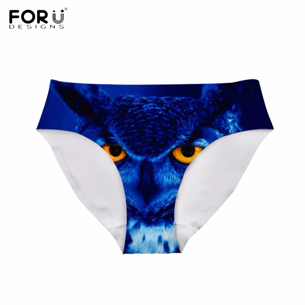 FORUDESIGNS Stylish Women Traceless Panties Cool 3D Animal Owl Print