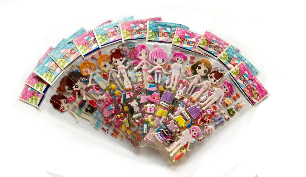 Модный бренд игрушки для детей Мультяшные 3D наклейки Дети Девочки Мальчики ПВХ наклейки объемные наклейки GYH