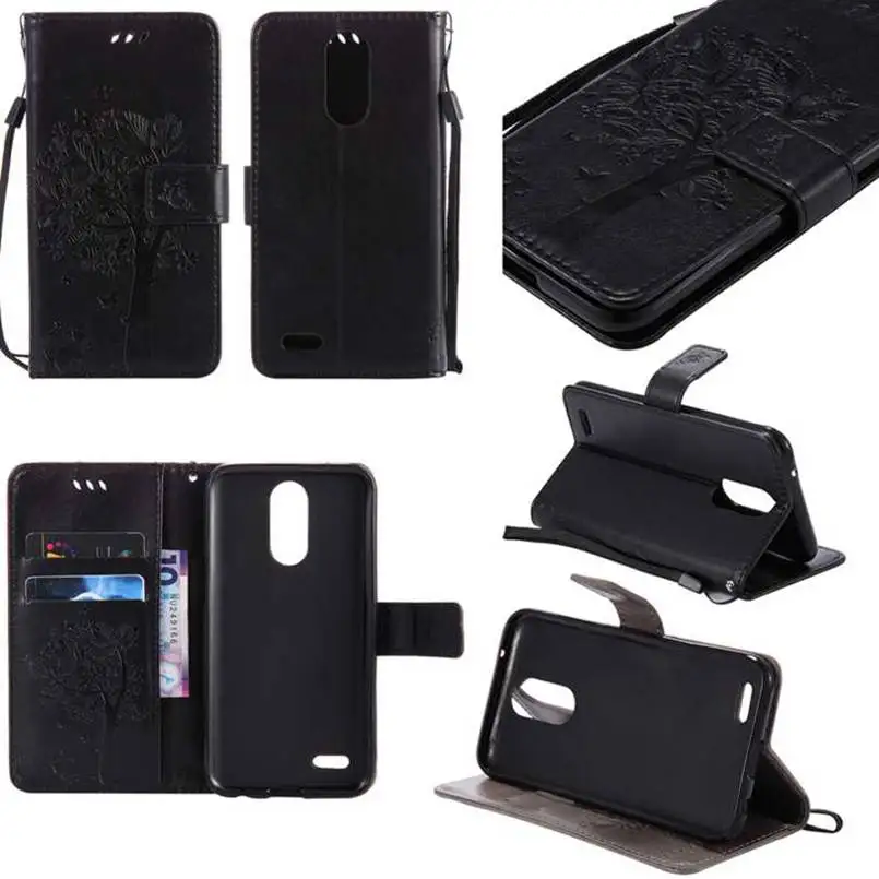 

Flip Leather Case For LG K3 K4 K5 K7 K8 K10 2017 2018 LV3 LV5 LS450 Relief Wallet Cover Stand LG K40 X420EM Stylo5 Phone Case