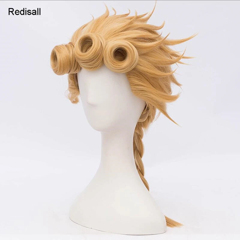 

JoJo's Bizarre Adventure Giorno Giovanna Cosplay Wig Yellow Golden Braid Wig Hair for Role Playing