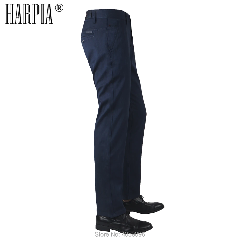 HARPIA Hot Men's Casual Trousers Autumn Winter New Cotton Male Straight Business Long Pants Man Loose Full-length Pants