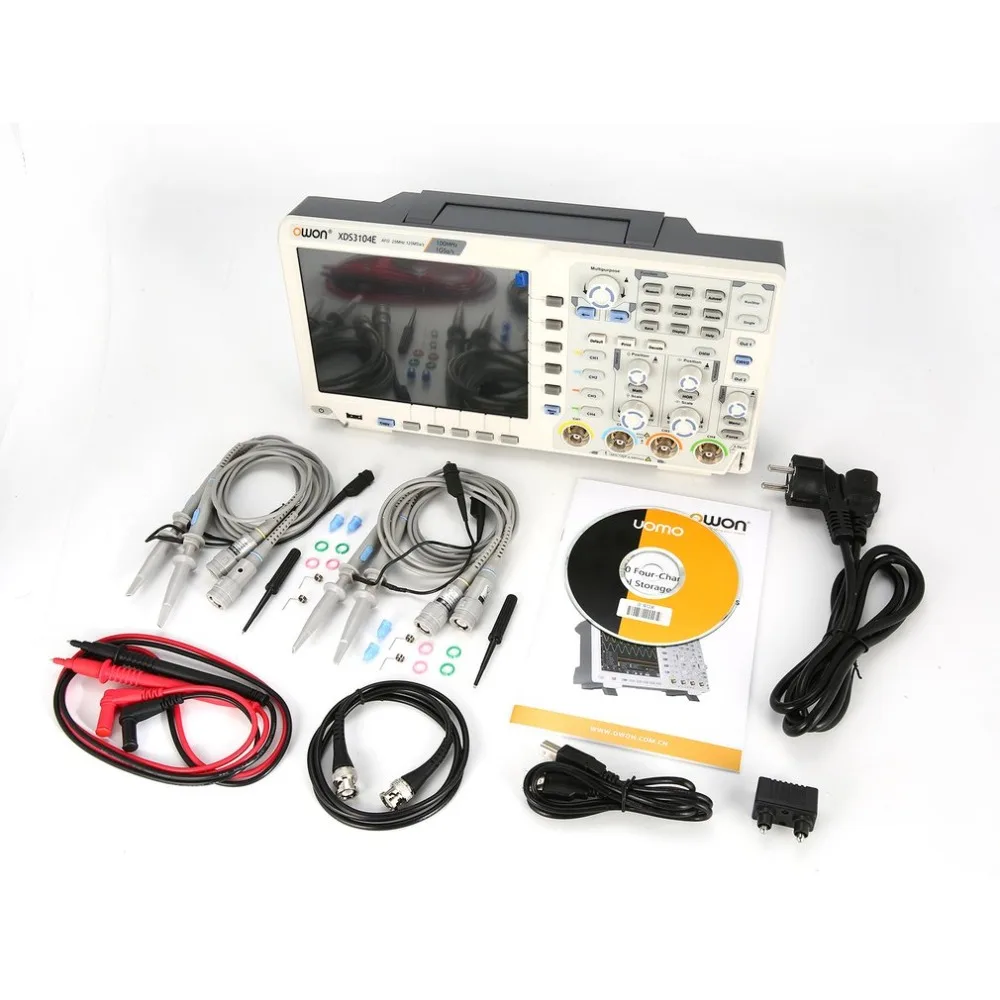 

OWON XDS3104E Four Channel Deep Memory LCD Display Digital Storage Oscilloscope Scopemeter Scope Meter 100MHz 1GSa/s