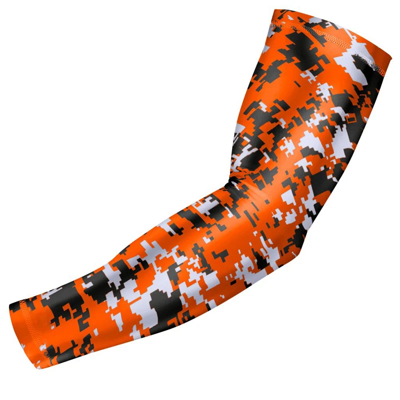 orange-black-white Спортивный компрессионный рукав Shark Spirit-молодежные и взрослые Размеры-Бейсбол Футбол, Баскетбол, Спорт(1 рукав - Цвет: orange-black-white
