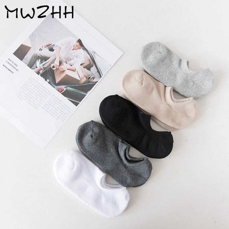 

MWZHH Spring Summer Towel White Ship socks Cotton students Sport Socks men 5 Pairs/Lot Men's Fitness Pressure Calcetines