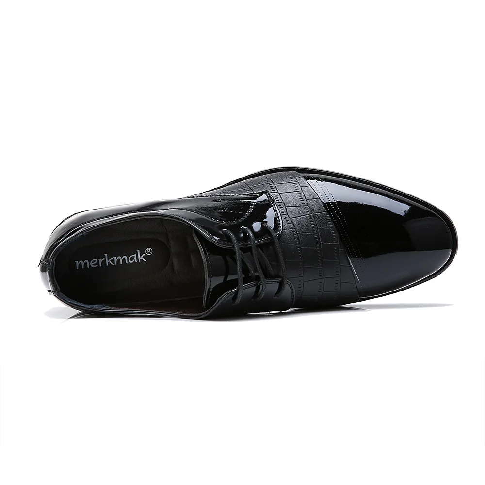 Merkmak 2018 Classical Men Dress Flat Shoes Luxury Men's Business Oxfords Casual Shoe Men Black / Blue Leather Shoes cheapest Merkmak 2018 Classical Men Dress Flat Shoes Luxury Men's Business Oxfords Casual Shoe Men Black / Blue Leather Shoes cheapest