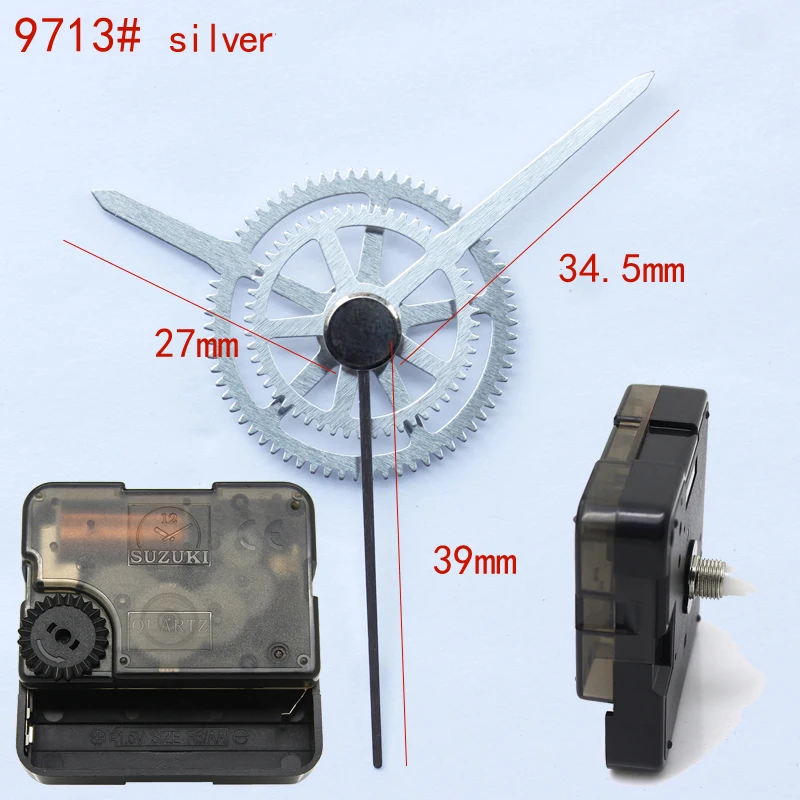 

Suzuki Silent Movement Plastic Wall Clock Movement with 9713# silver hands Clock Accessory Quartz Clock Movement HS88