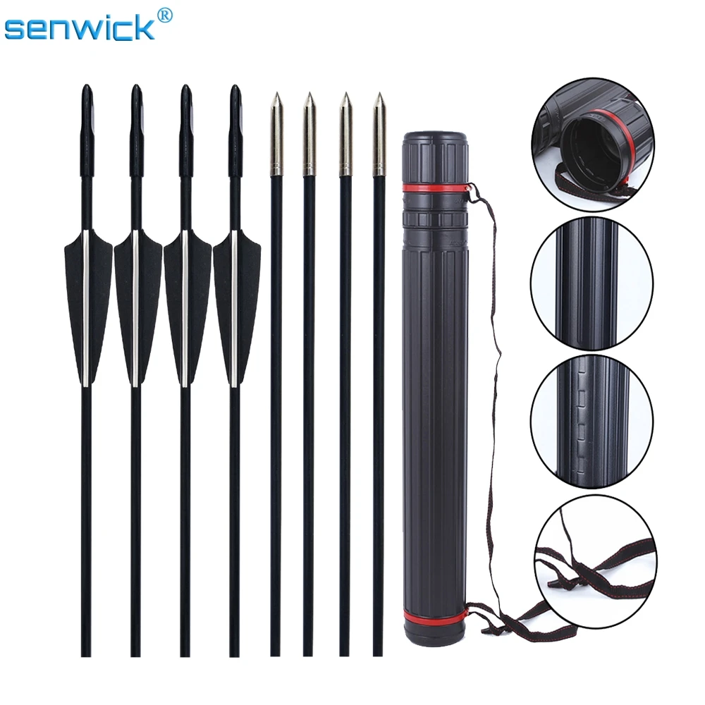 

Senwick 6PCS/ 12pcs 31 Inch Target Hunting Fiberglass Arrow With Replaceable Arrowhead Bows