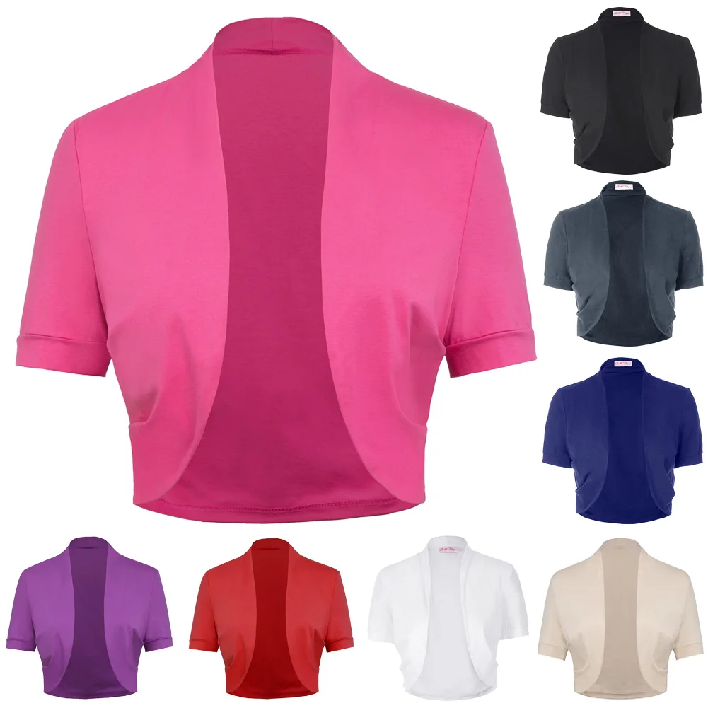 امرأة الخريف سترة 2017 الأبيض اقتصاص يقشعر بوليرو Casaco كم قصير نحيف المفتوحة غرزة إمرأة معاطف المرأة السترات