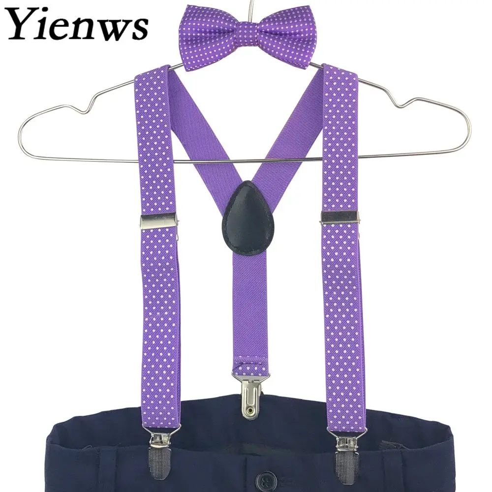 Yienws Kids Suspenders Baby Bow Tie Suspenders Boys Girls Stylish