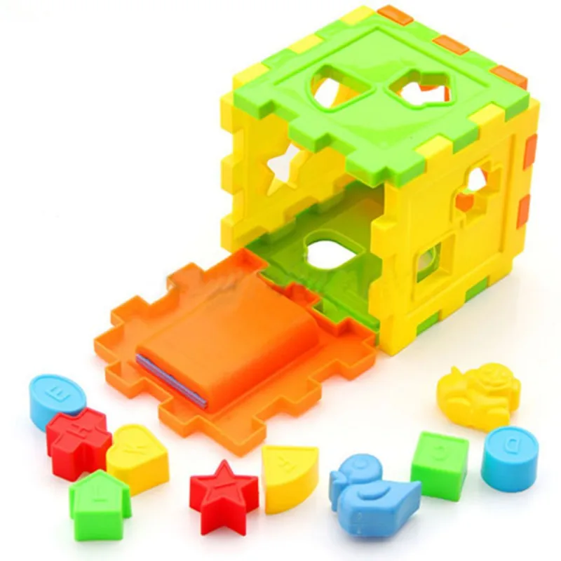 

Early Childhood Learning Toy Colorful Baby Math Square Matching Blocks Children Sorting Box Educational Toys