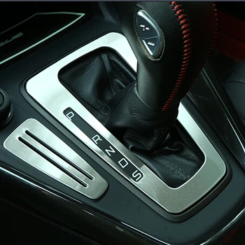 

Car styling Free shipping stainless steel automatic Gear cover decorative frame Sticker case For Ford Focus 3 MK3 AT 2015-2016