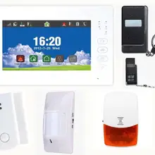 Расширенный smart 7 дюймов сенсорный экран дома охранной сигнализации 868 МГц GSM сигнализация с литиевой батареей, многоязычная, бесплатное приложение для Android и IOS