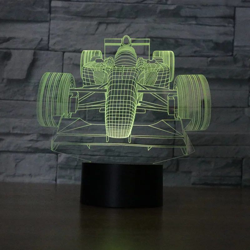 

Color changing Flashing touch sensor control F1 Automobile Racing Acrylic 3D LED Night Light LED F1 Car Racing USB table Lamps