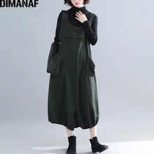 DIMANAF размера плюс женское длинное платье плотное зимнее женское элегантное платье без рукавов свободное повседневное женское платье с большими карманами
