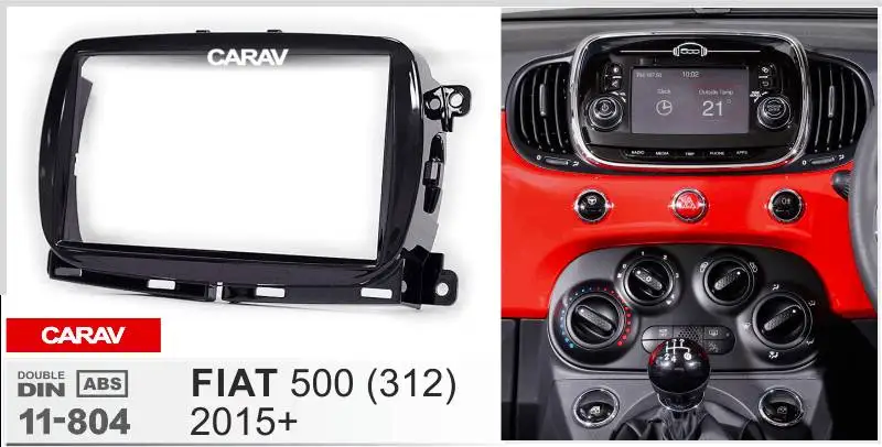 

CARAV 11-804 Top Quality Radio Fascia for FIAT 500 (312) 2015+ Stereo Fascia Dash CD Trim Installation Kit