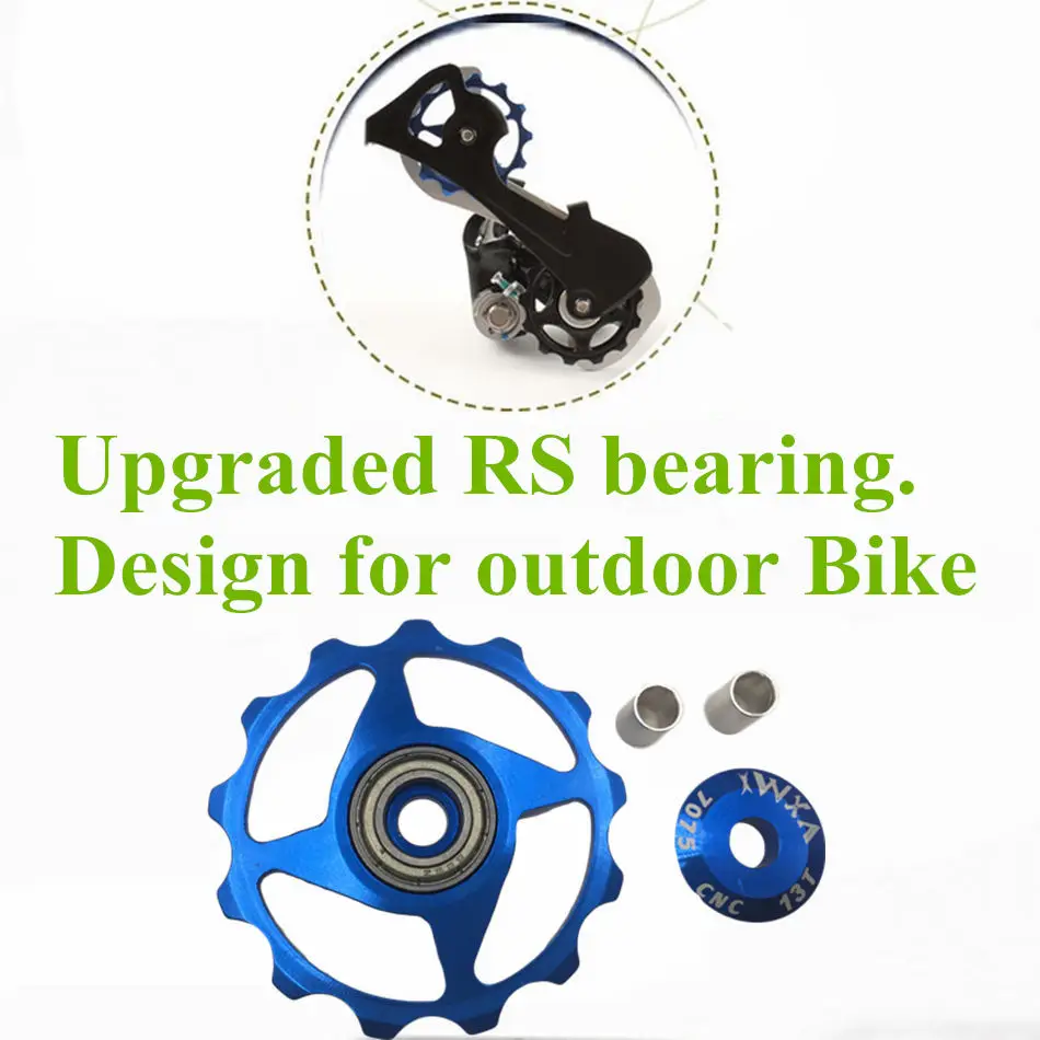 Vxm دراجة mtb الطريق الدراجة الخلفية derailleur البكرة 11 طن 13 طن تحمل الأسطوانة المهمل جوكي العجلات الخلفية derailleur البكرة دراجة أجزاء