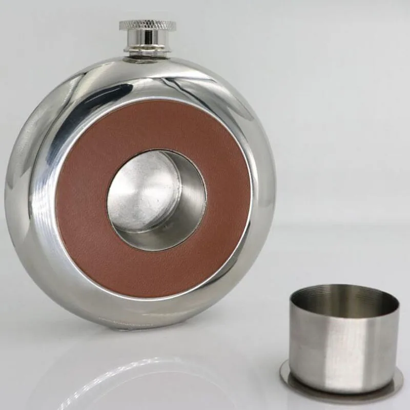 30 Sets Round Stainless Steel Pocket Flask With Build-in Cup 5oz Hip Mirror Polished Bottles+ Free Funnel ZA6888 | Дом и сад