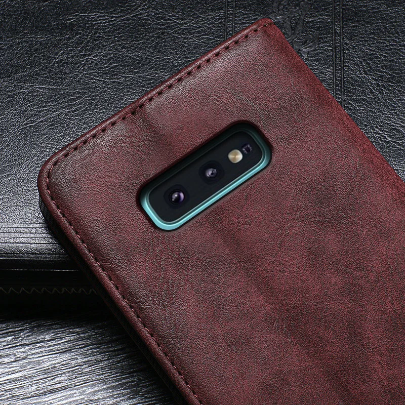Для samsung Galaxy S10e чехол Роскошный кожаный флип чехол для samsung S10 Lite защитный чехол для телефона Ретро задняя крышка 5,8"