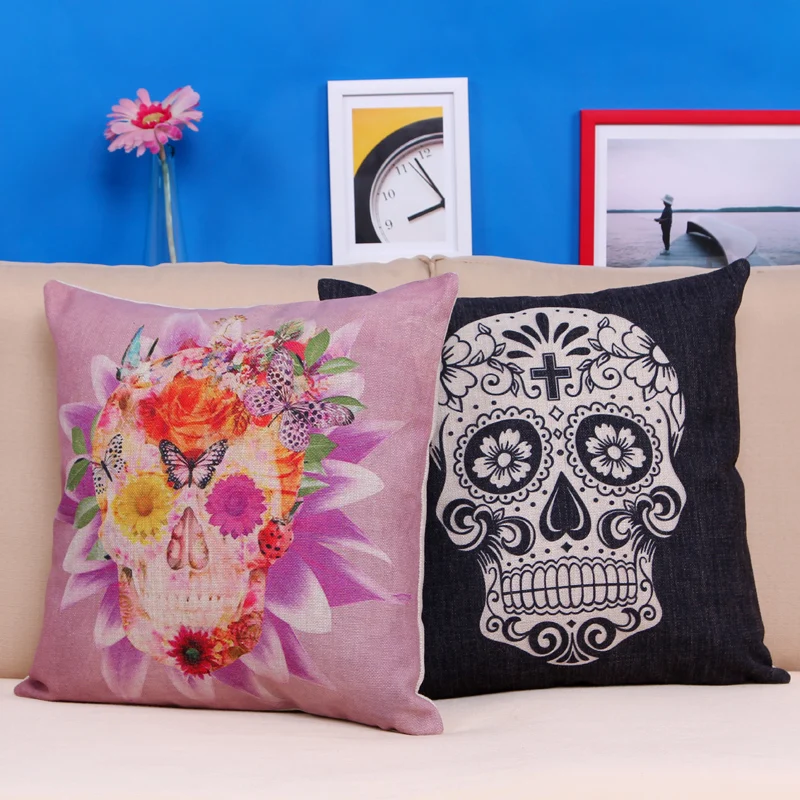

Abstract character pattern linen / cotton sofa cushion cover polishing pillowcase decorative box home decoration supplies car