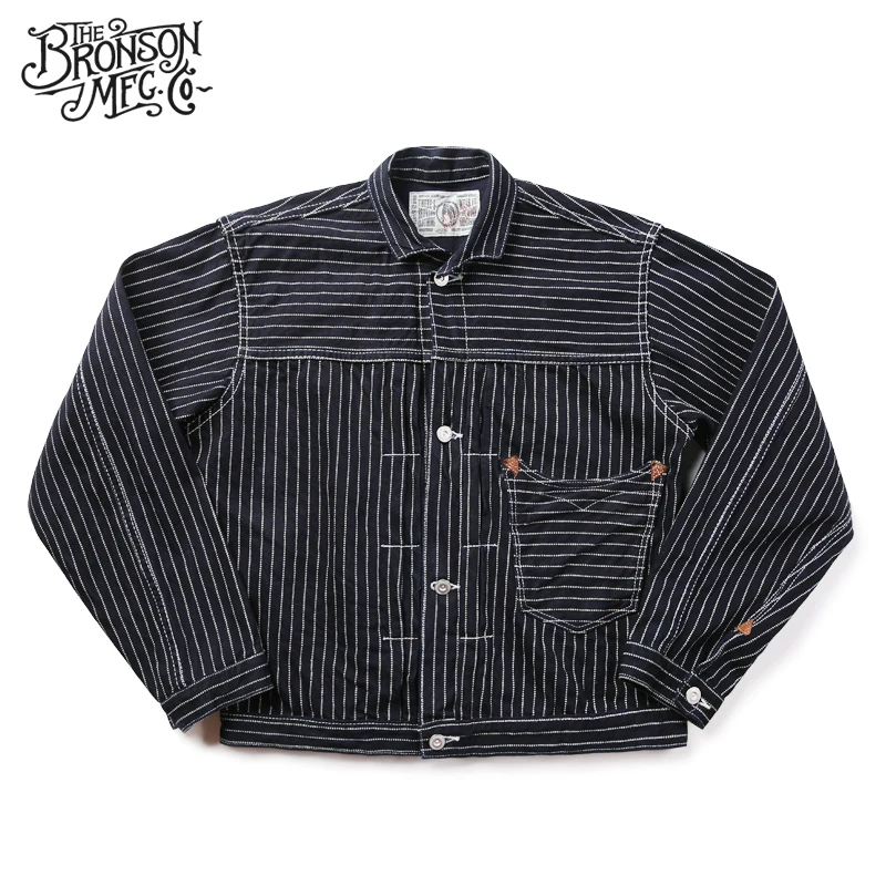 878 Bronson Винтаж Индиго куртка вабаш в полоску 15 5 Oz джинсовая куртка|denim jacket|jacket