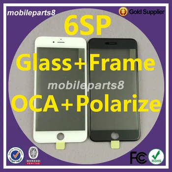 

100pcs DHL free shipping No bubbles Glass with frame oca polarizer for iPhone 6S plus galss with frame and oca and polarizer