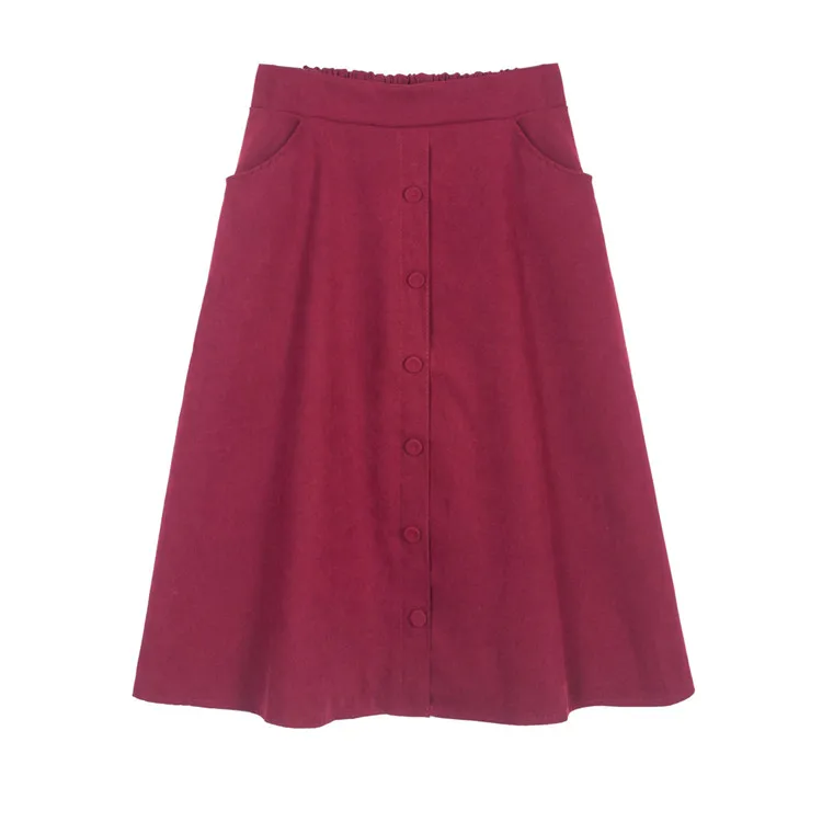 Fashion Women Skirt Vintage Retro High Waist (10)