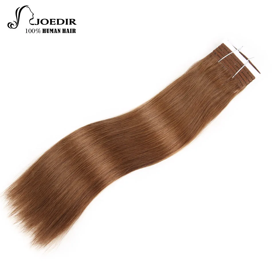 Joedir Pre-color ed прямые бразильские волосы Remy натуральные кудрявые пучки волос цвет 6 Средний коричневый цвет 8 светильник коричневый - Цвет волос: #6