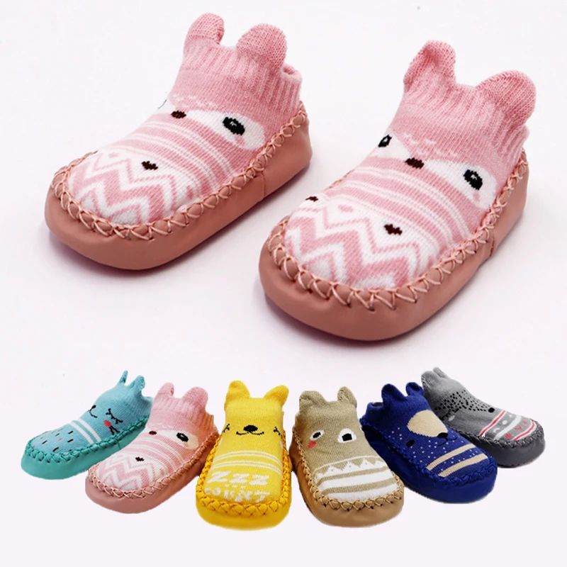 

2019 Newborn Spring Autumn Winter Infant Cute Funny Socks Anti Slip Baby Boy Socks With Rubber Soles Baby Girl Cute Socks