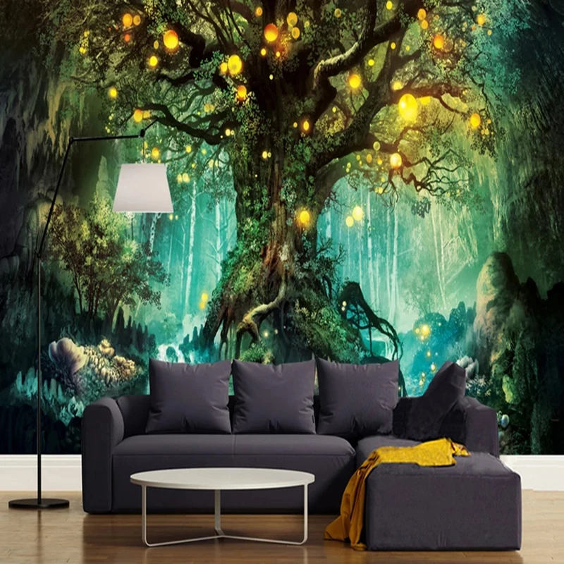 Us 8 19 55 Off Photo Wallpaper 3d Romantic Fantasy Forest Tree Hand Painted Murals Living Room Tv Sofa Kids Bedroom Background Wall Paper Walls In