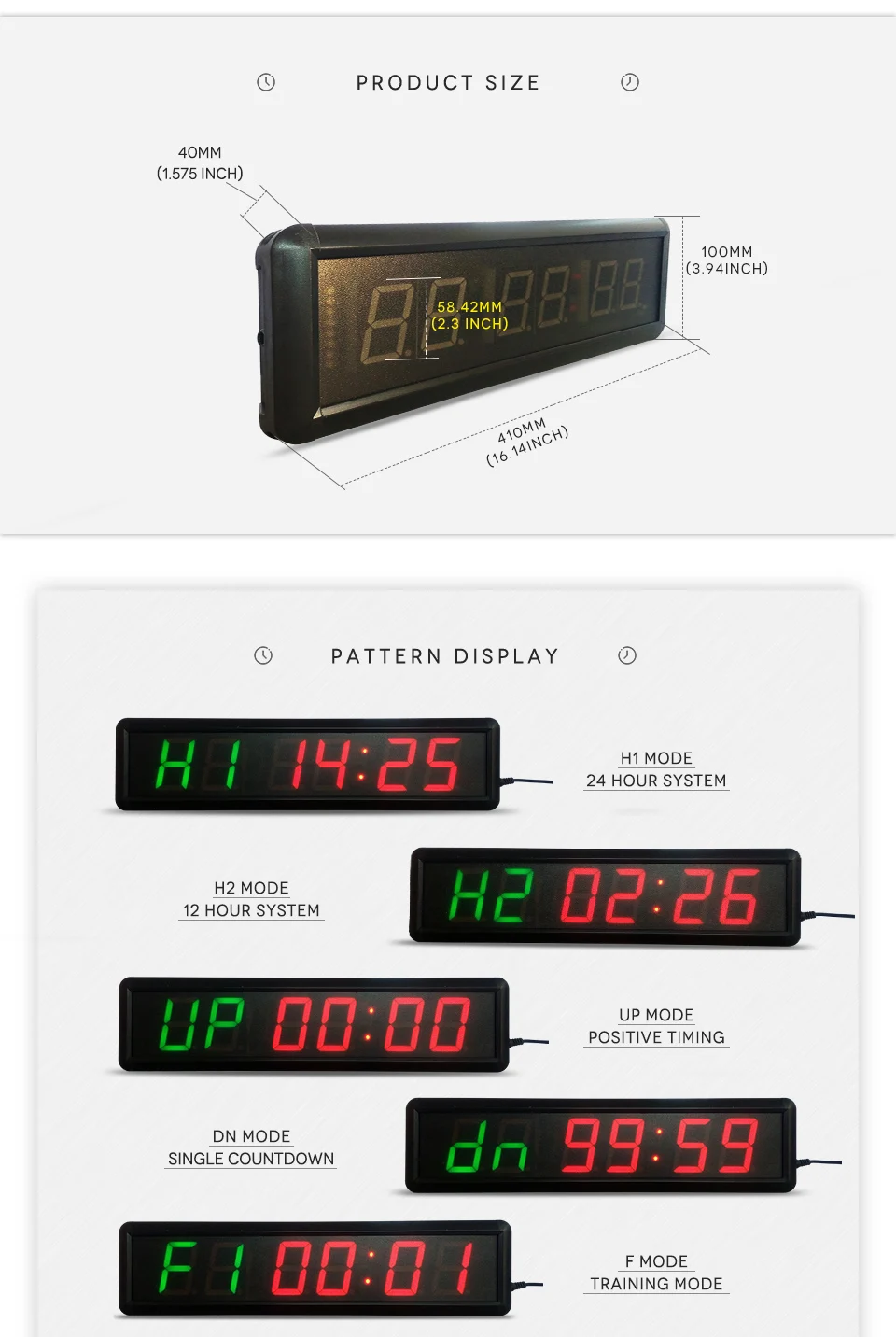 Внутренняя программа 6 цифр светодиодные часы с функцией обратного отсчета тренировки таймер для гаража дома тренажерный зал Crossfit Обучение EMOM Табата фитнес таймер