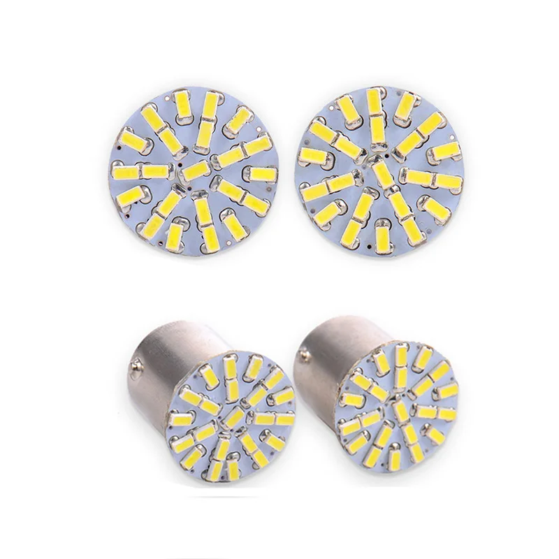 10светодиодный LED BA15S 1156 382 P21W 22SMD 1206 белая автомобильная лампа заднего хода стоп