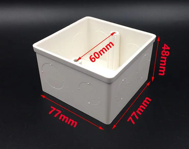 86*86 мм распределительная коробка для монтажа в стену переключатель чехол кассета Универсальный Белый для настенного выключателя и пластиковый корпус гнездо задняя коробка выход 86 мм