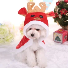 

Christmas Dog Clothes Cotton Pet Winter Teddy Coat Clothing Santa Costume Christmas Elk Cloak for Small Dog Jacket