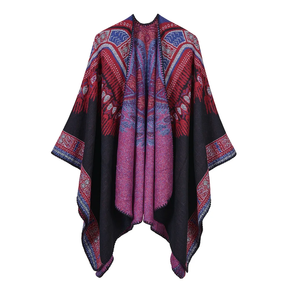 SupSindy women's poncho Winter scarf women capes bohemian shawl wrap luxury pashmina warm scarves for women cloak vintage stole