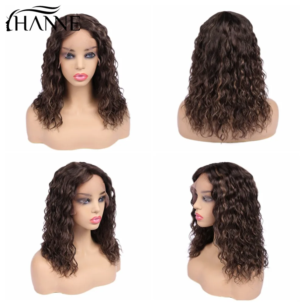 HANNE Brazilian Natural Wave 150% Ombre Color Lace Front Wig Human Hair Wigs Pre Plucked Lace Remy Hair Short Wigs F4/30 Color
