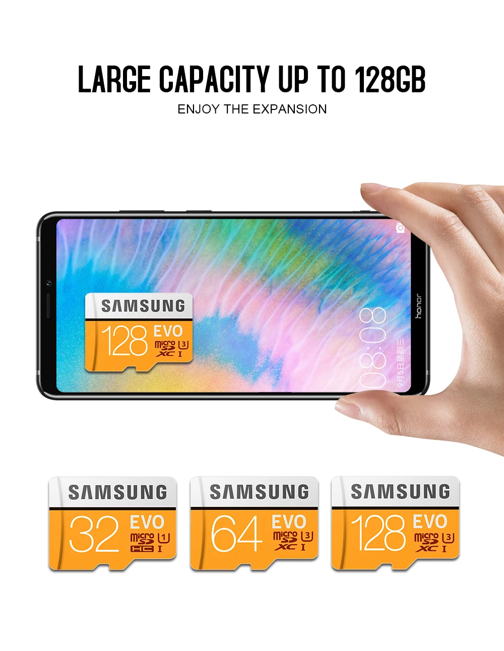Samsung EVO UHS-3 карта памяти 256 ГБ 128 Гб 64 Гб Micro sd карта 32 Гб класс 10 флэш TF карта памяти Microsd SDXC высокая скорость для 4K