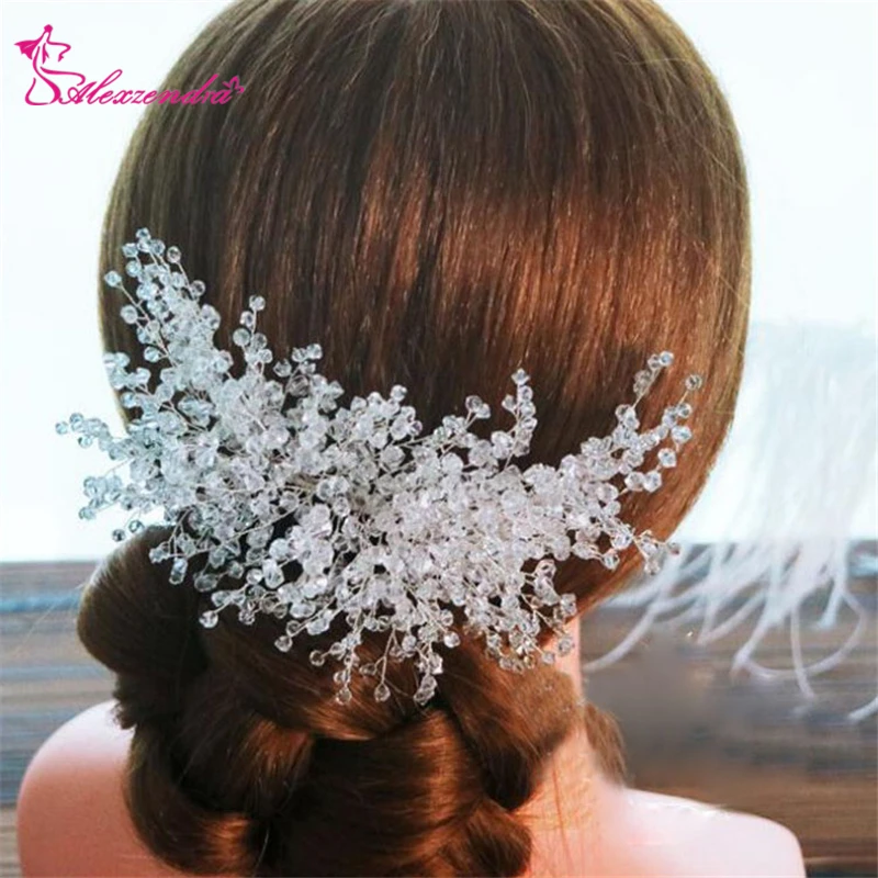 

Alexzendra Bridal Hair Combs Ornaments Fashion Hairwear Wedding Hair Accessories Wedding Crystal Women Headdress Decoration