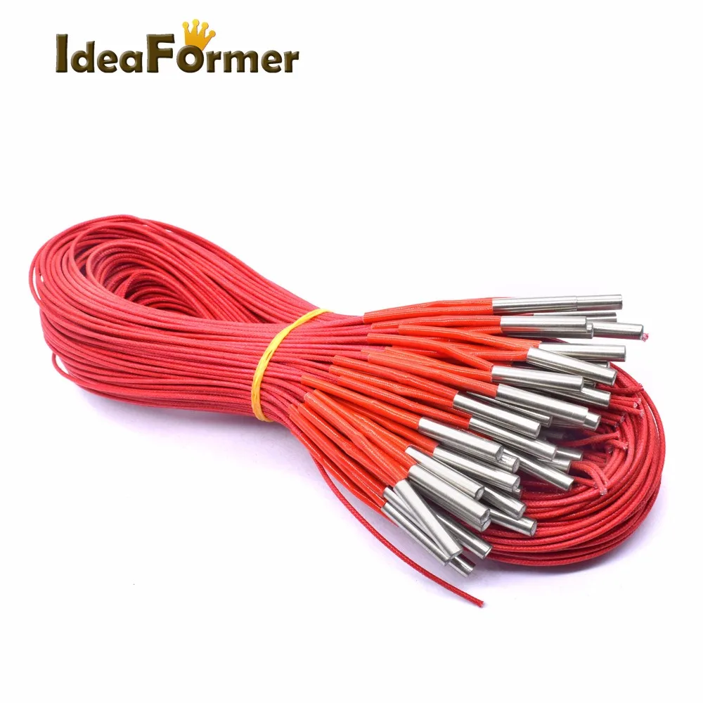 12V 24V 40W 6*30mm Reprap Картридж нагреватель для 3D принтера экструдер Prusa Mendel длина 1 метр