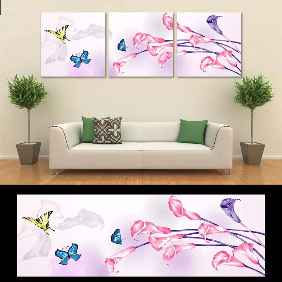 Tableau Peinture sur toile современный Abstrait Калла цветок лилии картина девочек украшения