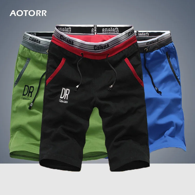 Летние мужские Шорты повседневные бордшорты на шнурке однотонные шорты с принтом комфорт Бодибилдинг спортивная одежда Masculina
