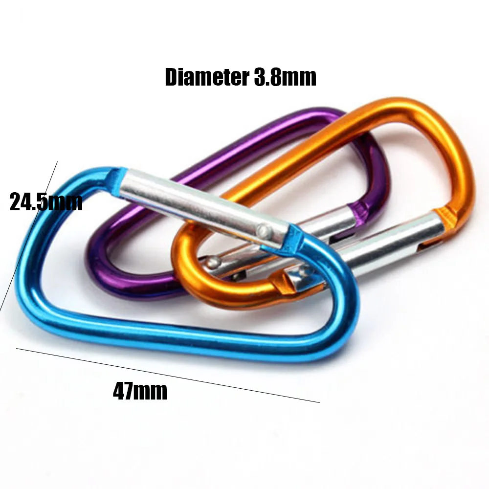 Keychain Carabiner 5PCS Aluminium Alloy Safety Buckle Keychain Climbing Button Hook For Outdoor Sports Tools