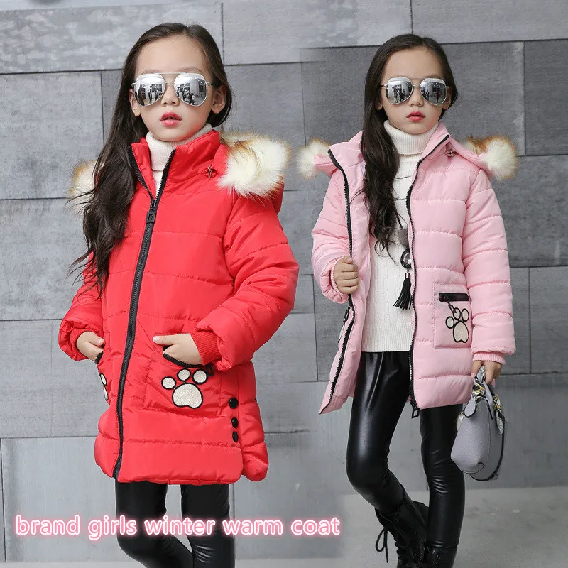2016 new kids girl winter coat jacket for baby 4 13 year children girl princess warm