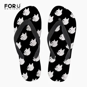 

FORUDESIGNS Mens Flipflops French Bulldog Print Male Summer Beach Anti-slip Slippers Zapato Home Adult Outside Casual Flip Flop