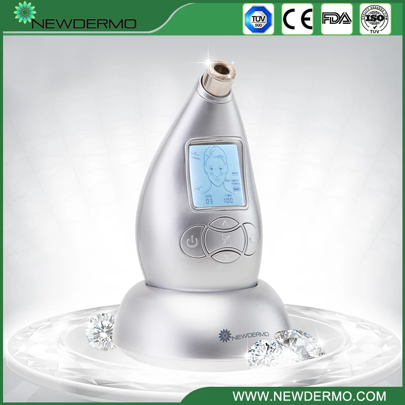 Image Silver New Brand Pro Oxygen Vacuum Adsorption Diamond Microdermabrasion Device For V Face Skin Rejuvenation Facial Massager