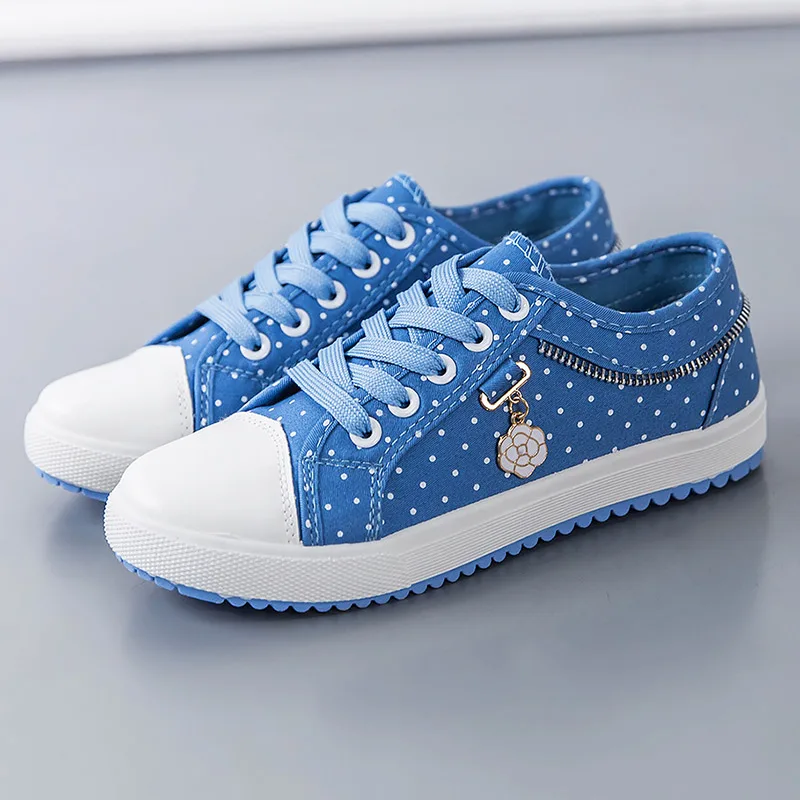 polka dot canvas shoes