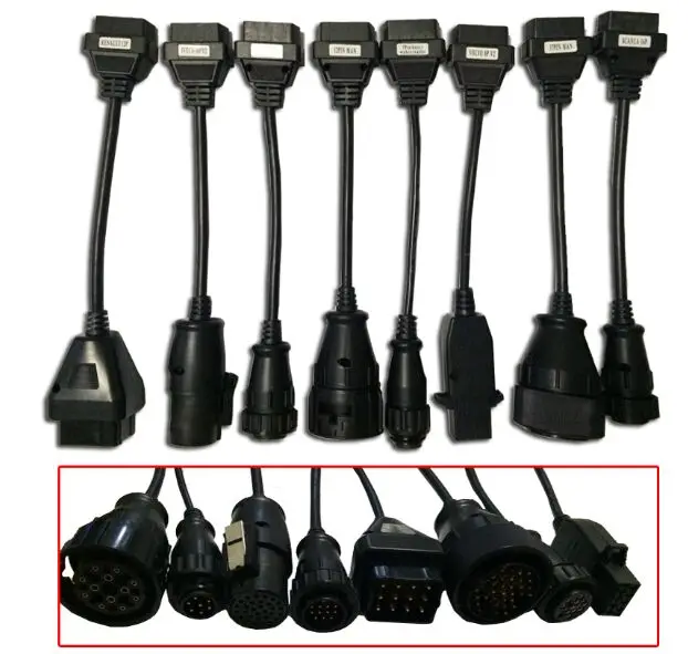 Кабели для грузовиков 5 шт промо! OBD2 OBDII полный набор TCS грузовик кабели сканирования 8 шт. грузовик адаптер диагностический инструмент соединительный кабель с разъемом USB