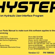 Hyster 8-16 тонн гидравлический пользователя-Интерфейс программы v4.2